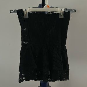 Black lacy tube top